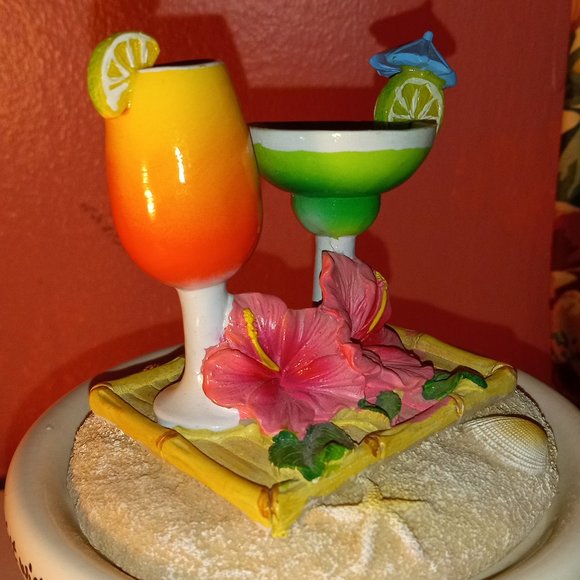 8" INCH YANKEE CANDLE COLORFUL FRUITY DRINK CANDLE HOLDER JAR WITH LID, EMPTY! - Picture 2 of 14